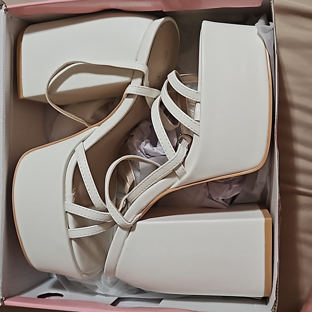COPY - White platform sandals